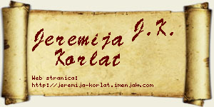 Jeremija Korlat vizit kartica